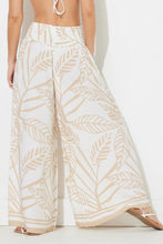 Load image into Gallery viewer, Tan Abstract Leaf Printed Rayon Pant