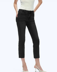Mid Rise Straight Jeans - Black