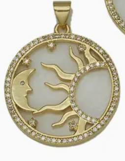 Sun Moon Round Charm