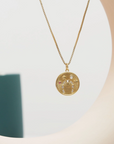 CZ Star Round Coin Charm