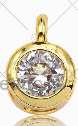 CZ Micro Pave Round Pendant Charm