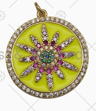 Enamel Sunflower Charm