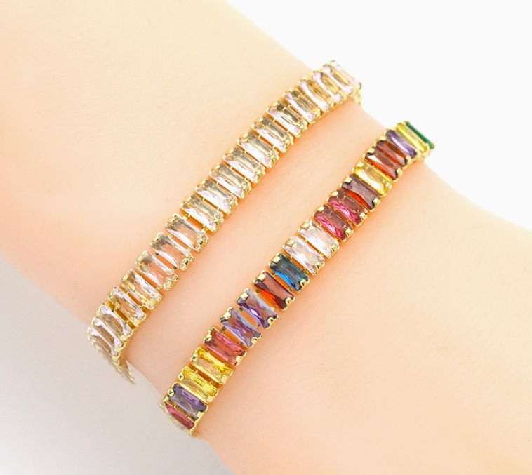 Baguette Colorful CZ Bracelet