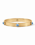 Catalina Stone Bangle - Chalcedony Blue