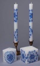 Load image into Gallery viewer, 9&quot; Taper Candle Pair Blue Henna