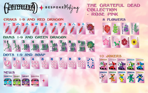 Grateful Dead Tiles - Rose Pink Pearl