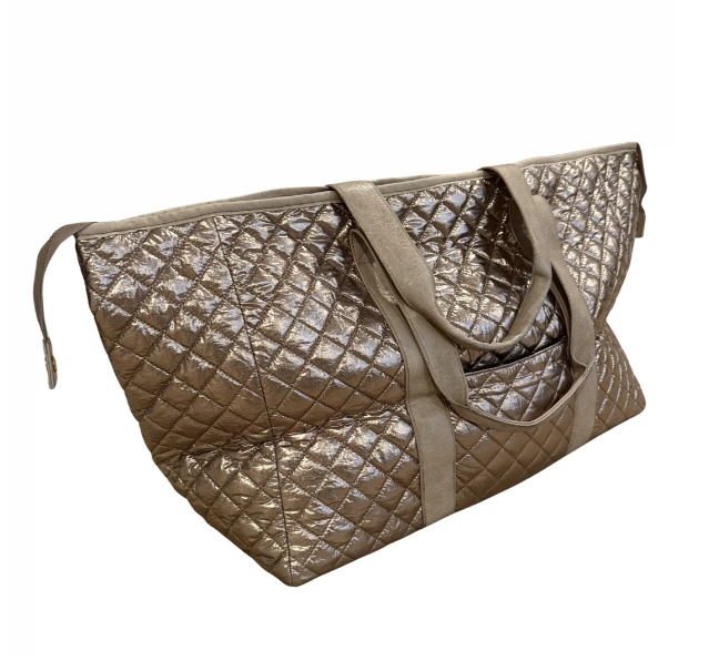 Patch Perfect Quilted Tote - Gold