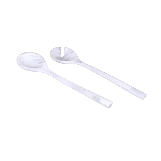 White Resin Salad Servers