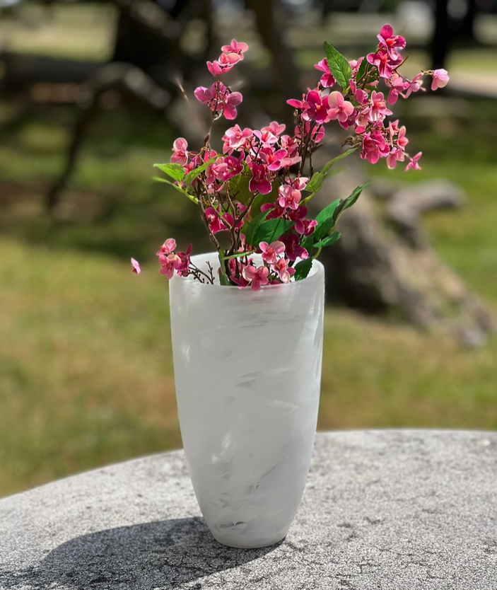 White Polyresin Vase Medium
