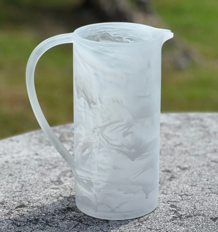 White Matte Polyresin Pitcher