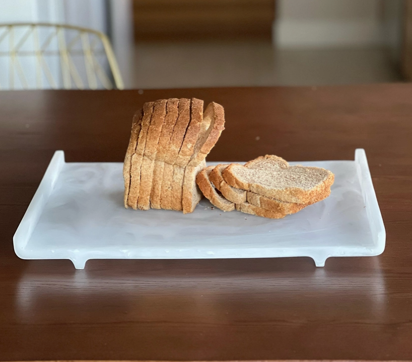 White Resin Serving Platter Small