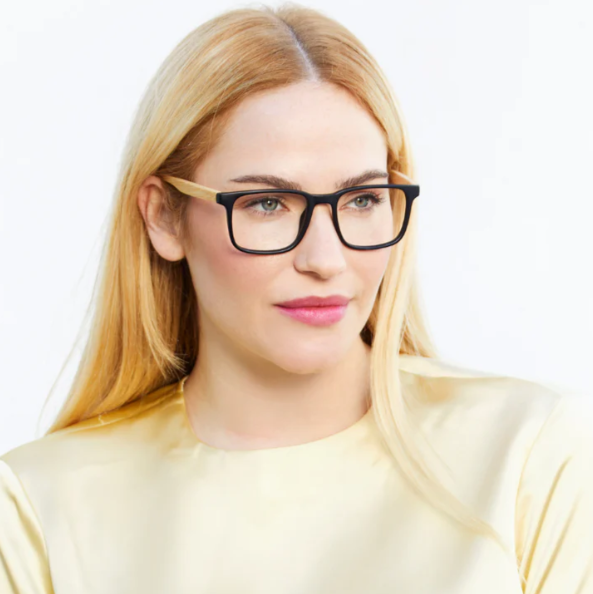Davis Blue Light Glasses - Onyx/Bamboo