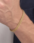 Mens Gold Bracelet "W" Thick Link