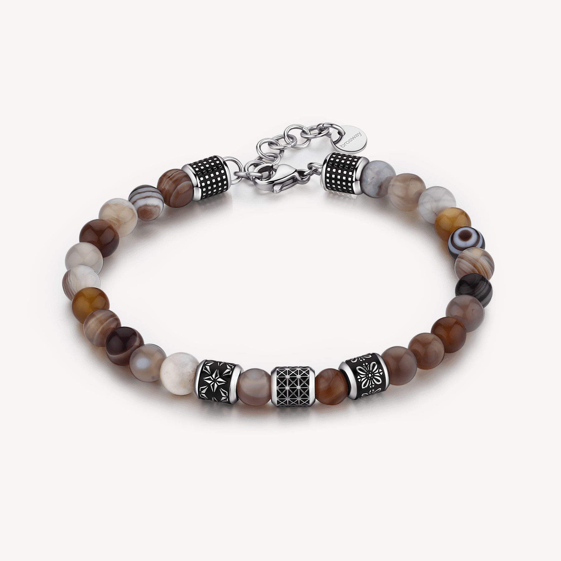 Mens Natural Stones Beaded Bracelet