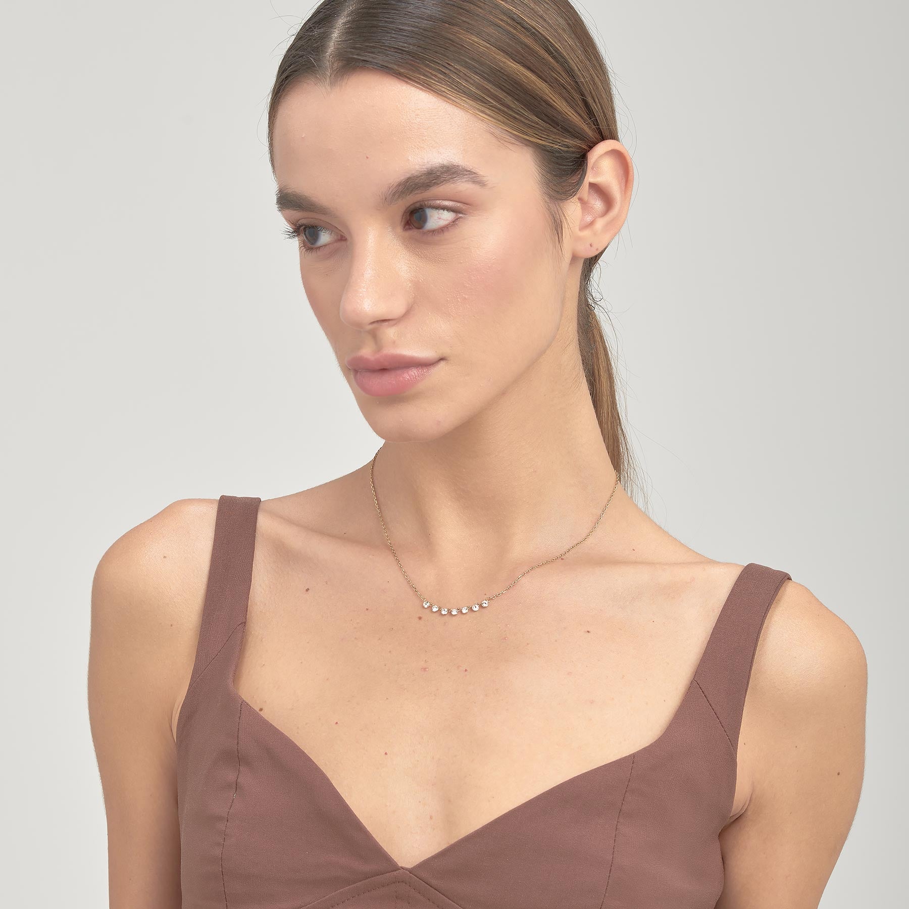 Symphonia Small Crystals Necklace - Gold