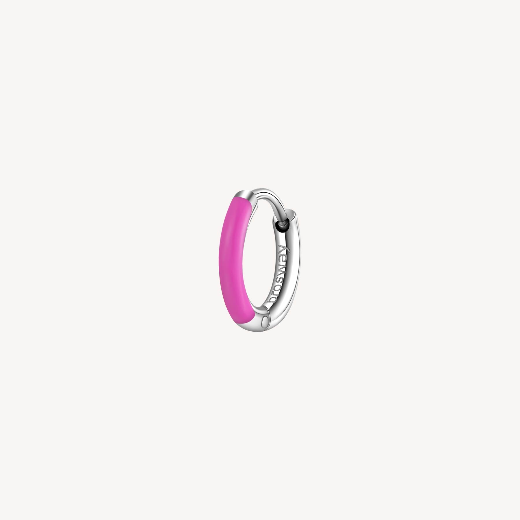 Single Fuchsia Enamel Earring