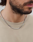 Mens Box Chain Tag Necklace