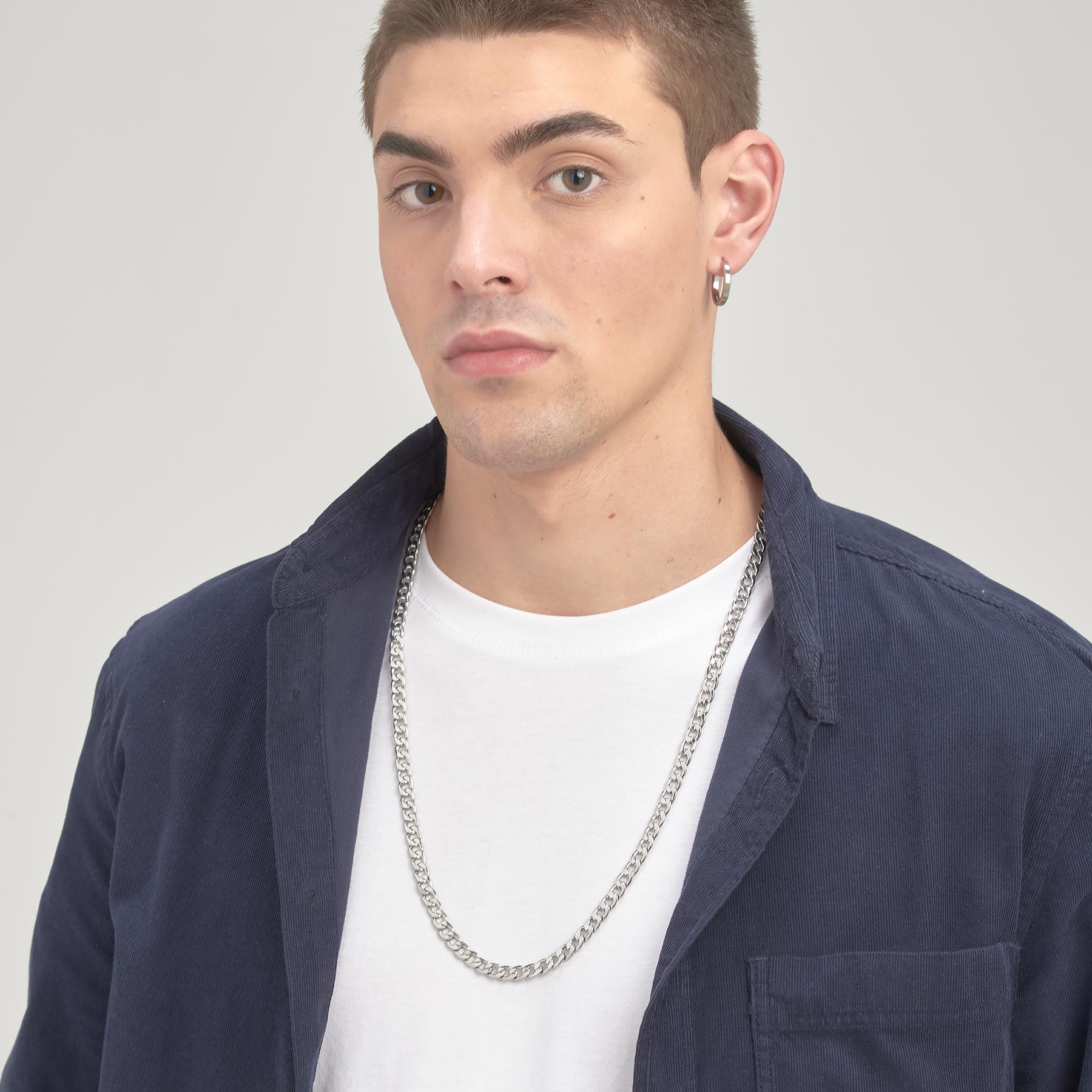 Mens Long Chain Link Necklace