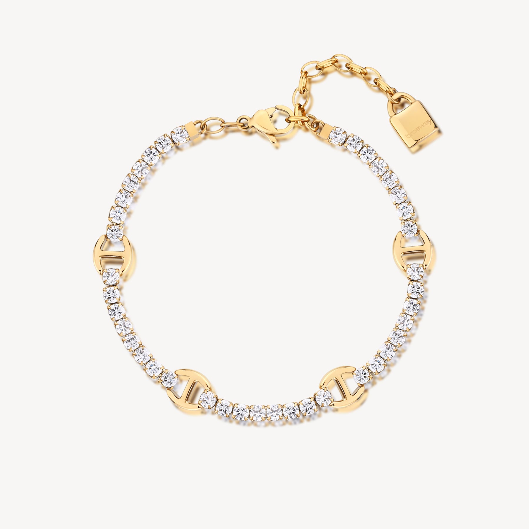 Padlock Tennis Bracelet Gold