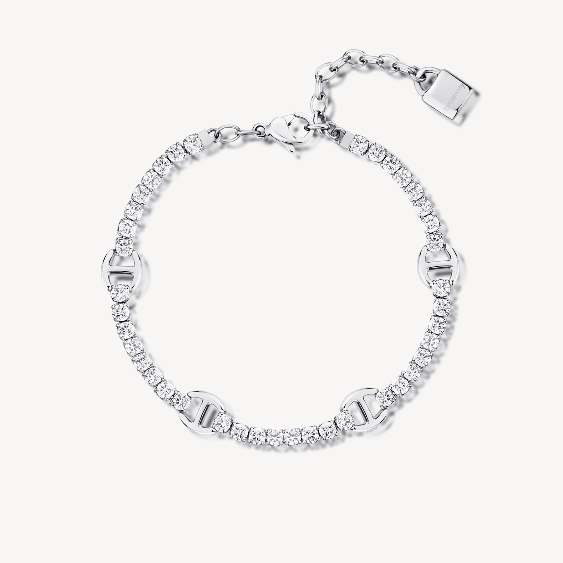 Padlock Tennis Bracelet Silver