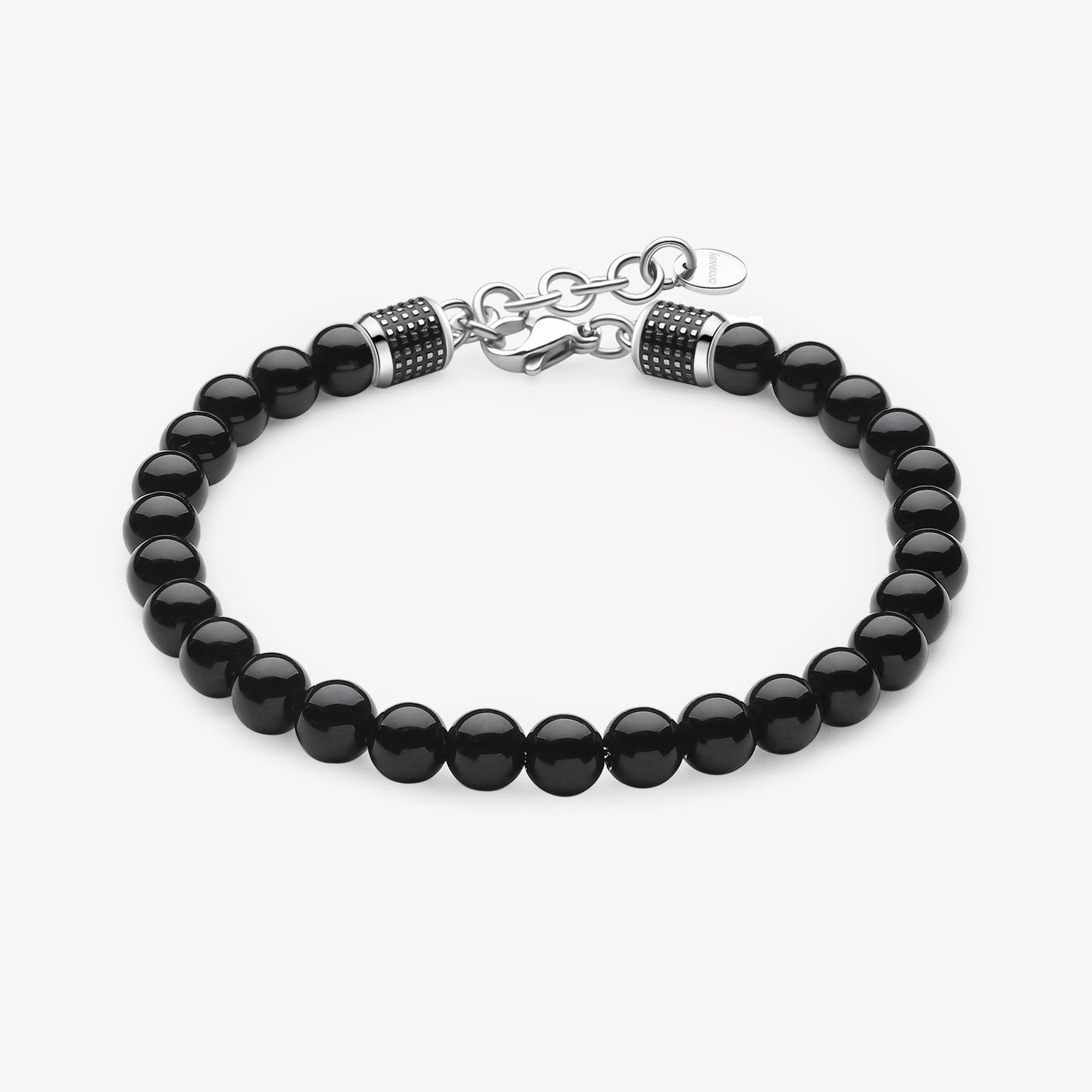 Mens Black Onyx Beaded Bracelet