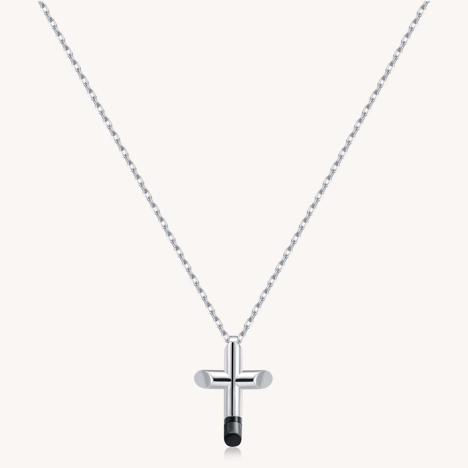 Mens Comfort Fit Polished Cross Necklace