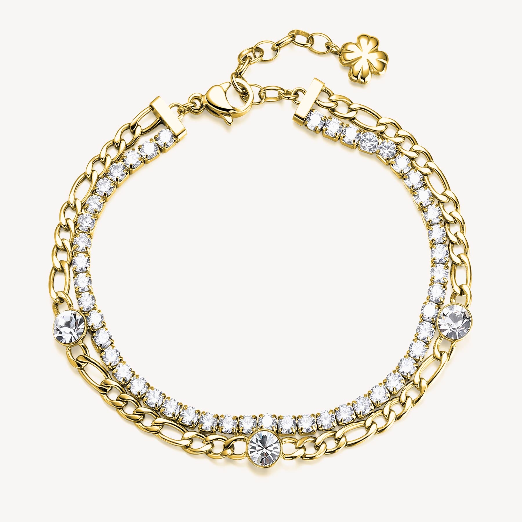 Luck 2 Strand Tennis Bracelet - Gold