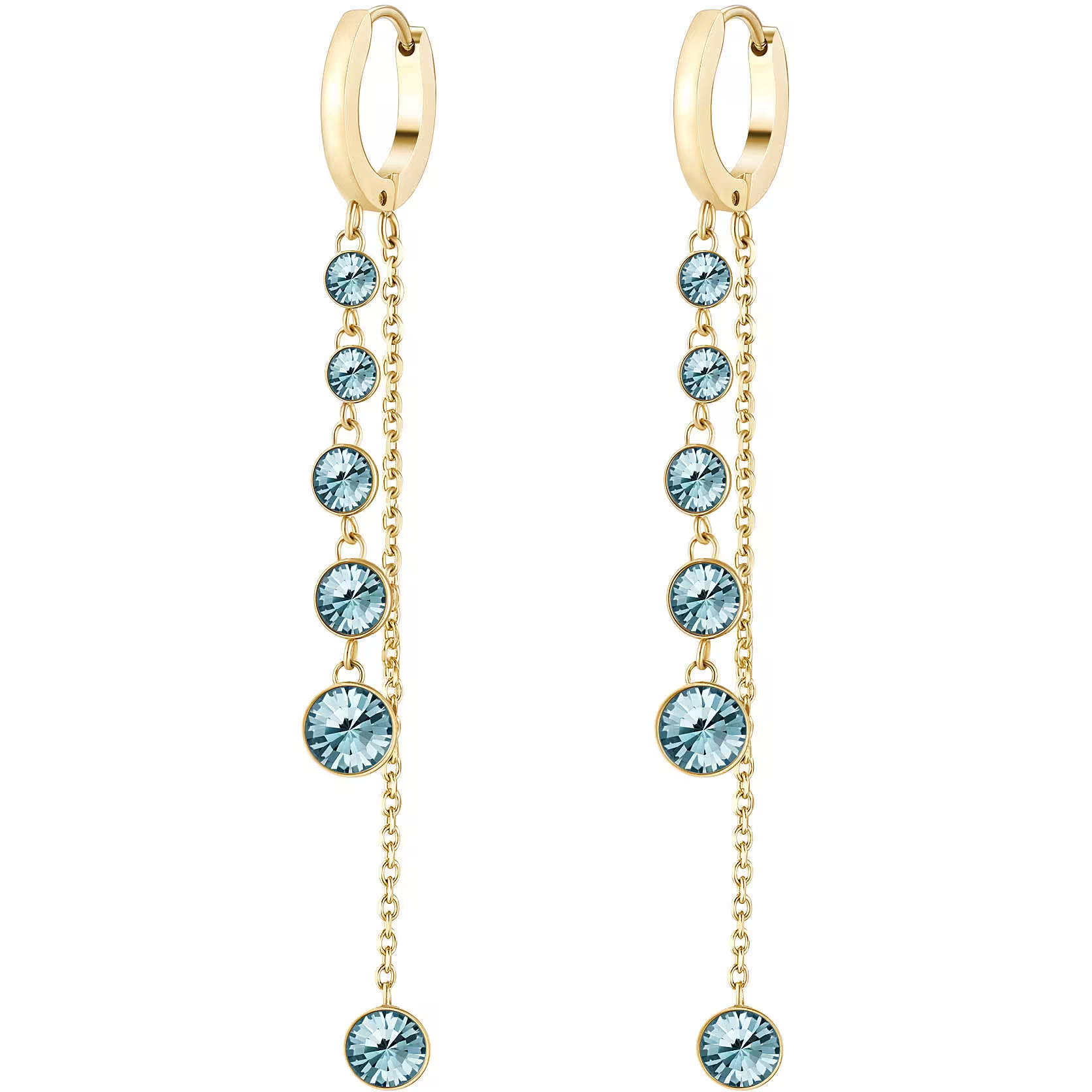 Symphonia Hanging Blue Crystal Huggie