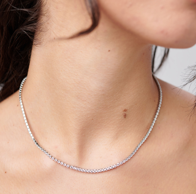 CZ Desideri Stainless Steel Necklace