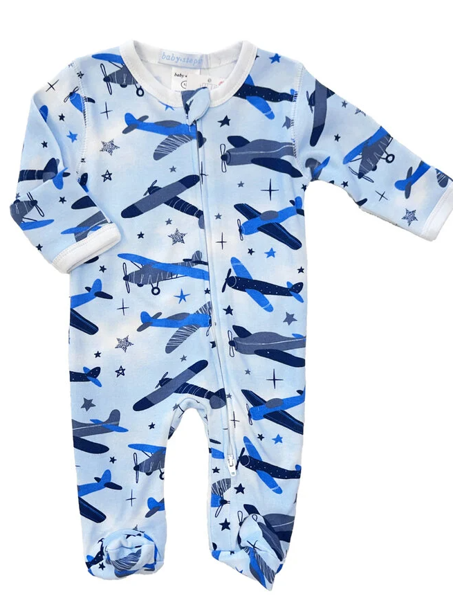 Toy Plane Zipper Footie 9M