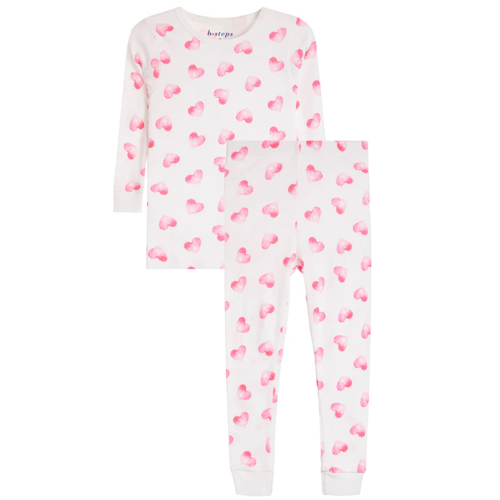 Watercolor Hearts Pajama Set 6M