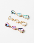 Three Tier Crystal Teardrop Earrings