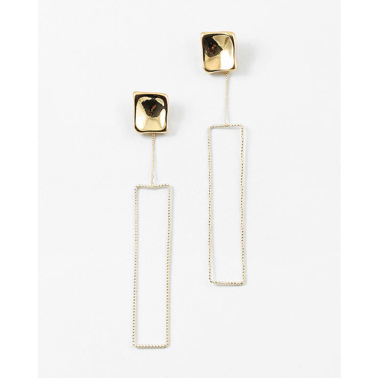 Gold Square Dangle Earring