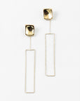 Gold Square Dangle Earring