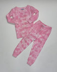 Bubblegum Pink Tie-dye Thermal Pajama NB