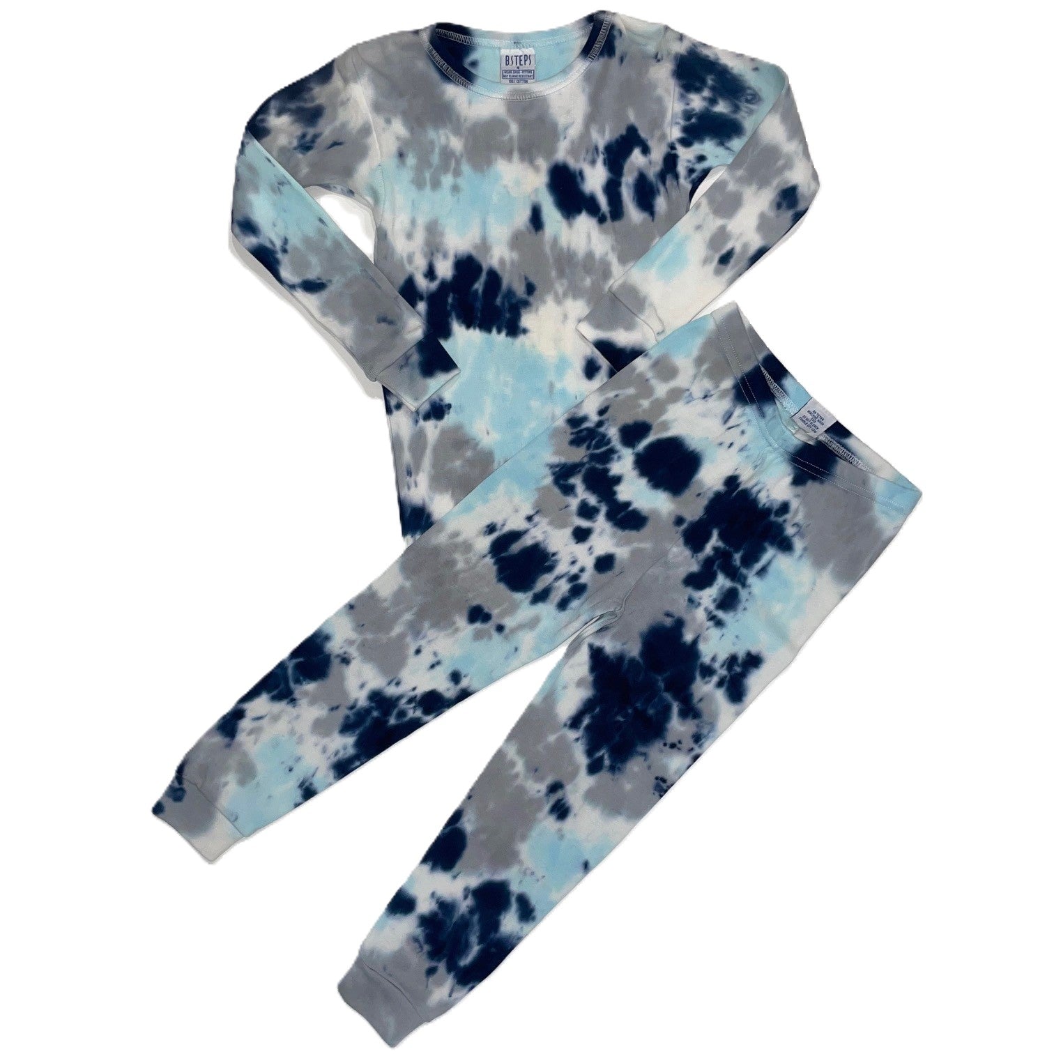 Blue &amp; Grey Tie-dye Pajama Set
