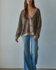 Cheetah V-Neck Knit Sweater
