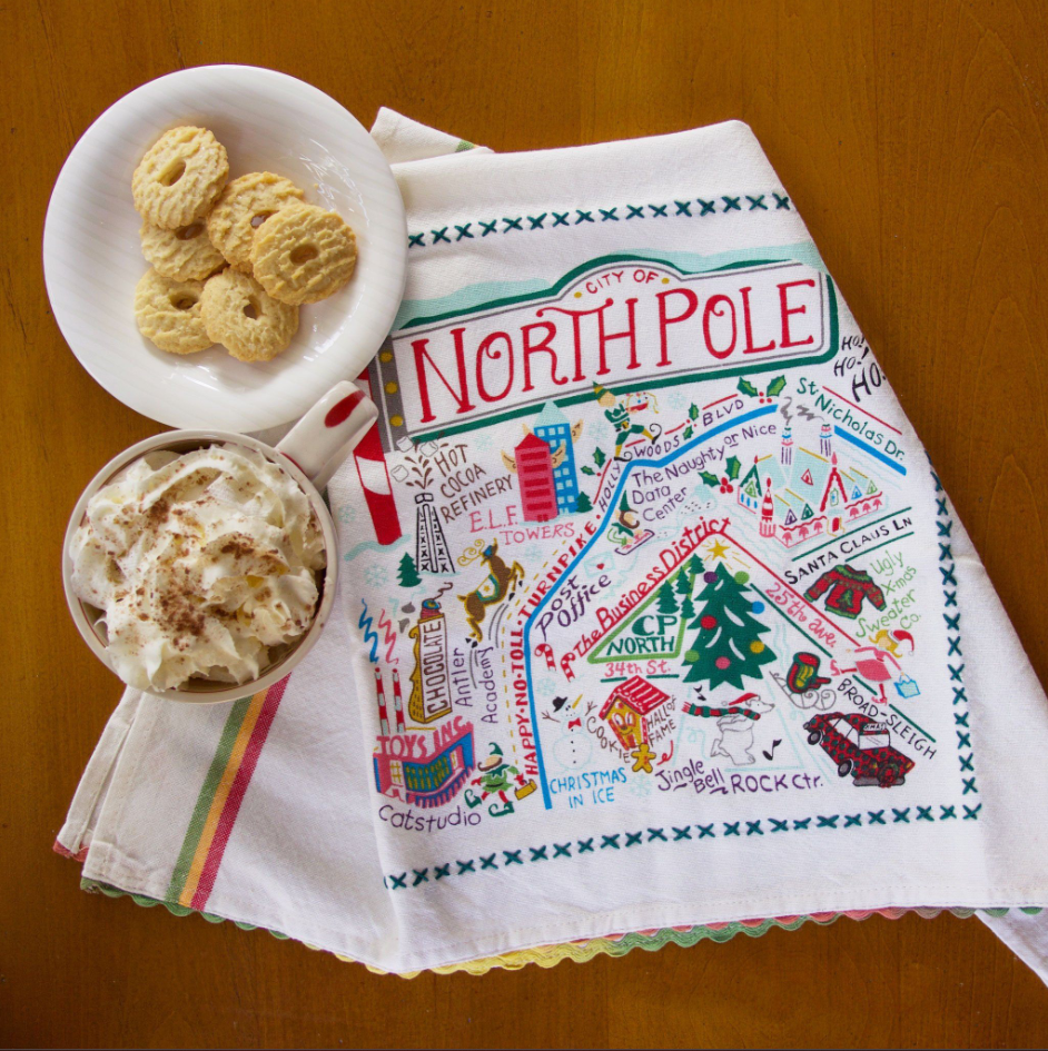 North Pole City Dish Towel