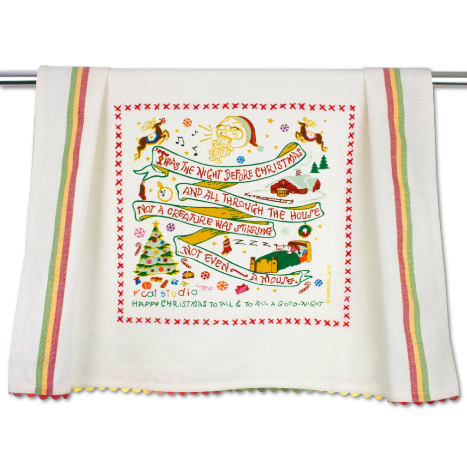 Night Before Christmas Dish Towel