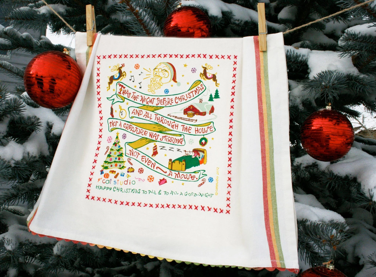 Night Before Christmas Dish Towel