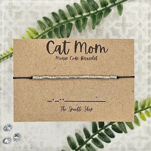 Cat Mom Morse Code Bracelet