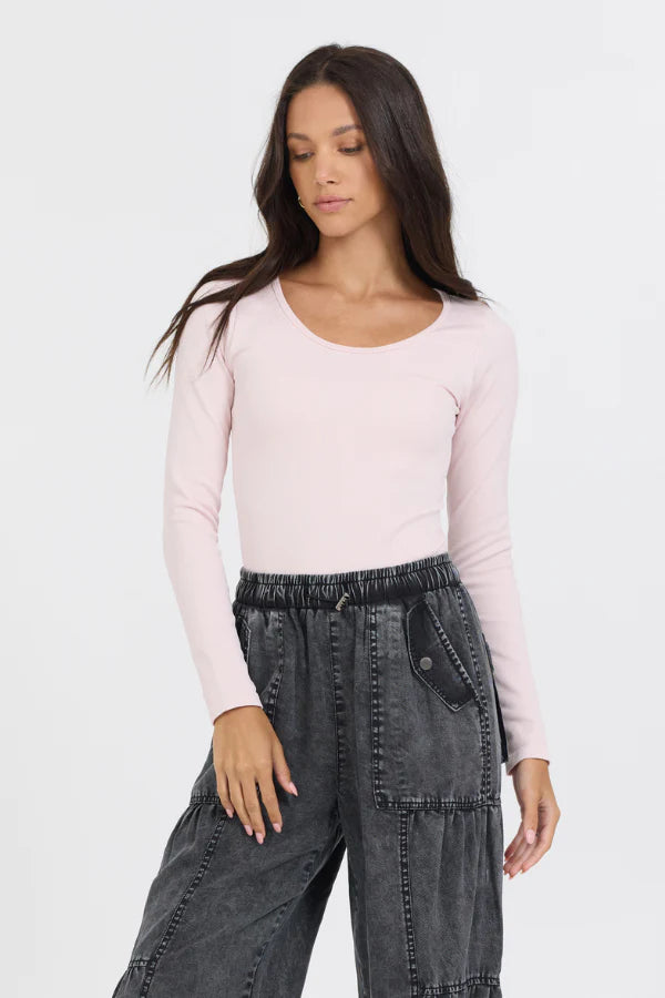 Seamless Long Sleeve Tee - Soft Pink