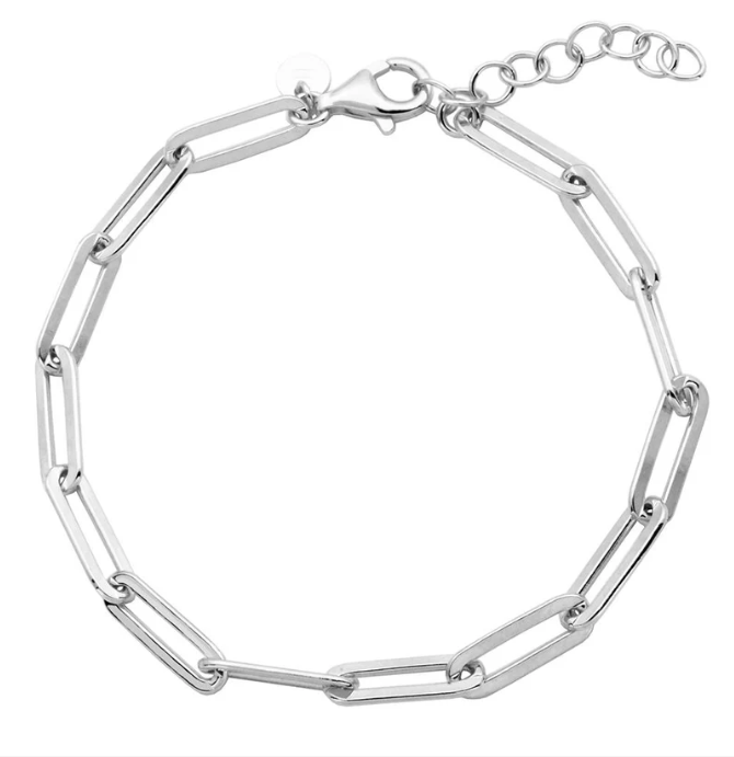 Silver Paperclip Chain Bracelet
