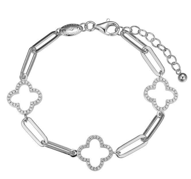 Clover Paperclip Chain Bracelet