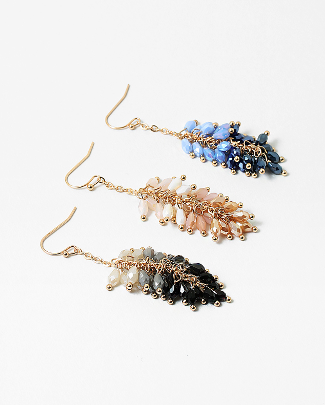 Crystal Cluster Earrings Blue