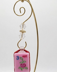Pink Flower Mahjong Tile Ornament