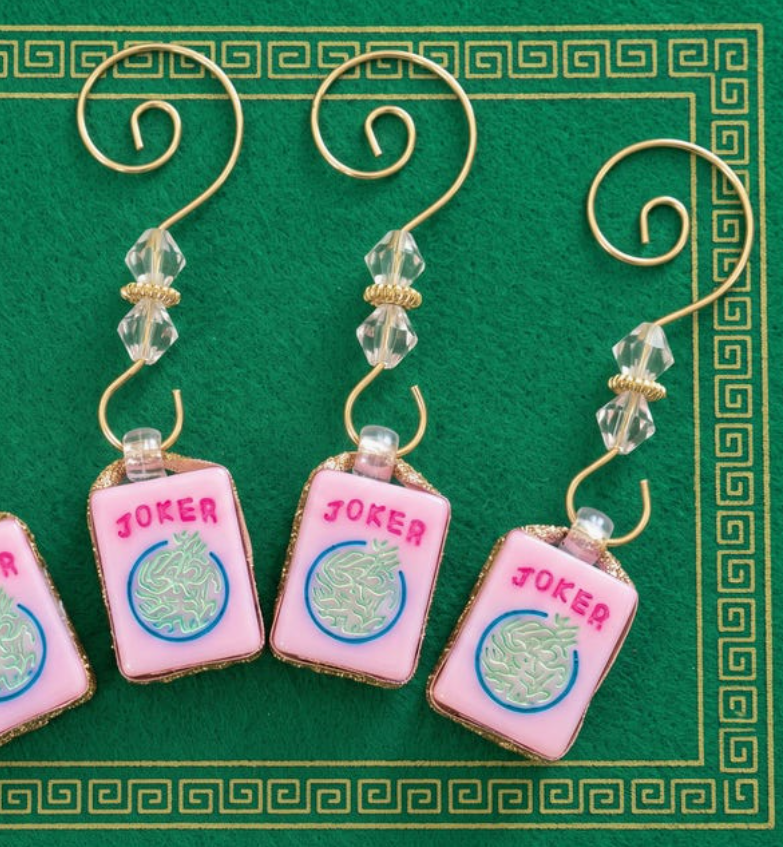 Pink Mahjong Joker Ornaments