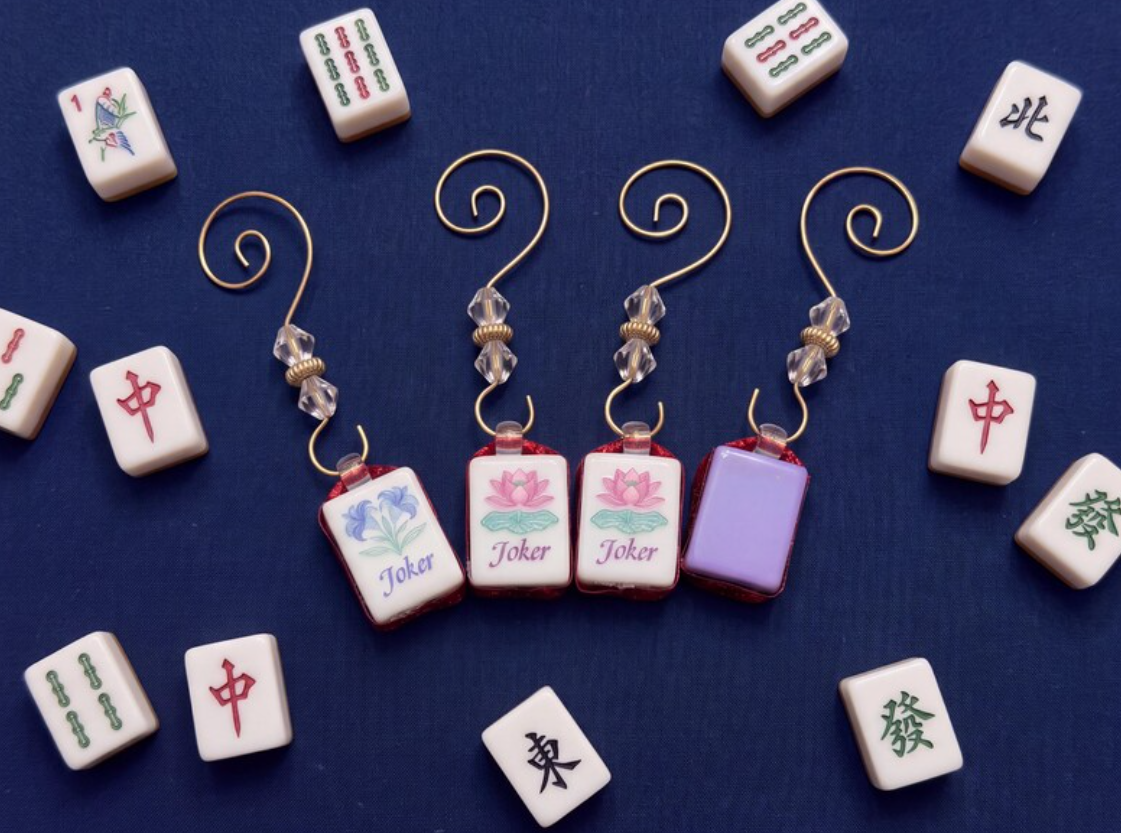 Purple Mahjong Joker Christmas Ornament