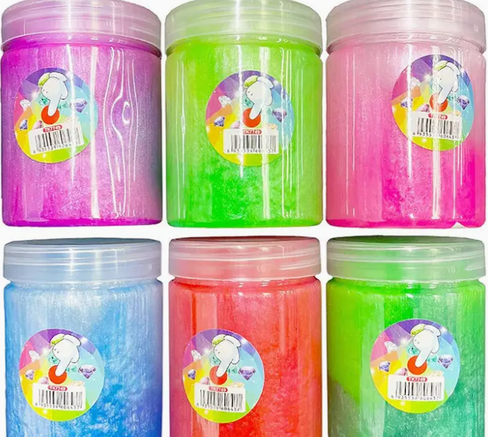 Ombre Glitter Slime Jar Silver