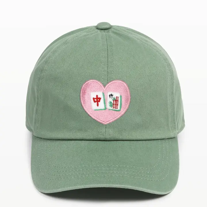 Heart Mahjong Tiles Baseball Hat Gold